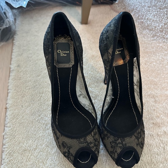 Christian Dior Lace Heels - Picture 1 of 3
